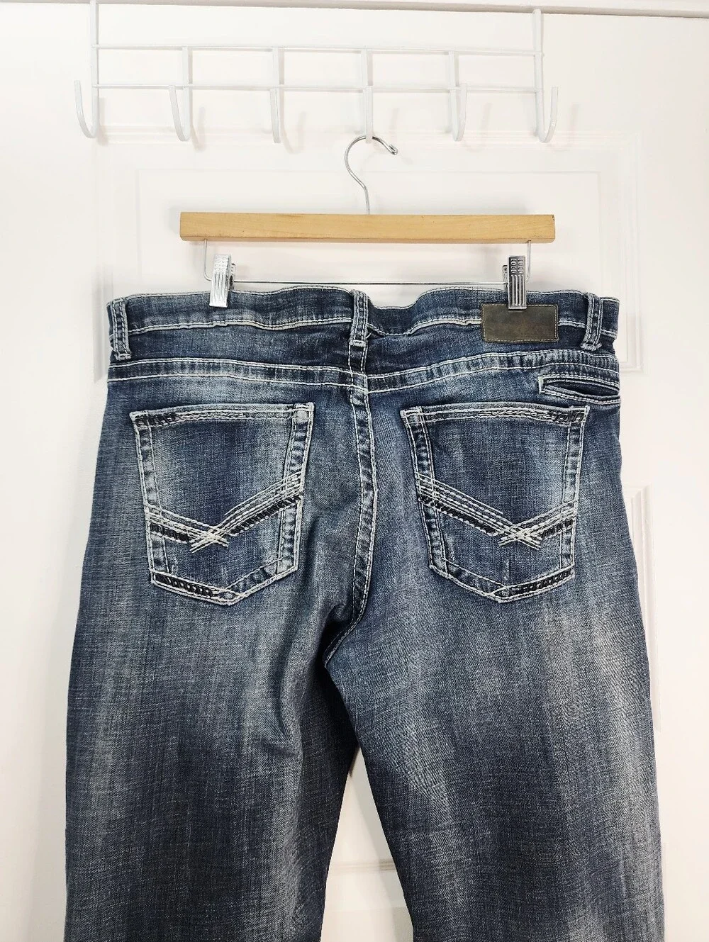 BKE Men’s Bootcut Jeans in Dark Blue Fade Size 40L